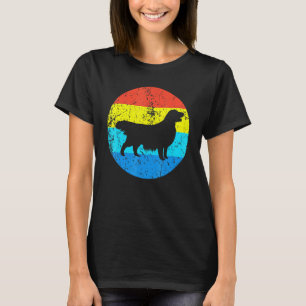 Golden Retriever Dog Breed Silhouette Retro 1970s  T-Shirt
