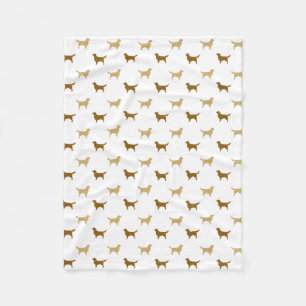 Golden Retriever Dog Breed Silhouettes Pattern Fleece Blanket