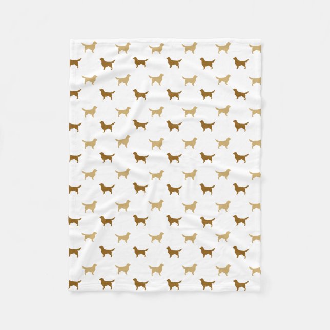 Golden Retriever Dog Breed Silhouettes Pattern Fleece Blanket (Front)