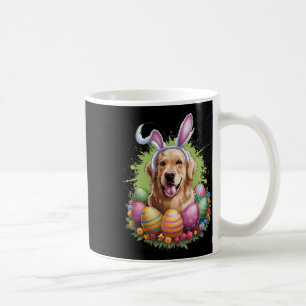 Golden Retriever Dog Bunny Ears Easter Eggs Spring Coffee Mug