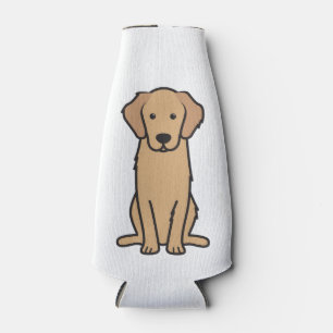 Golden Retriever Dog Cartoon Bottle Cooler