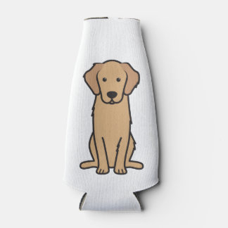Golden Retriever Dog Cartoon Bottle Cooler