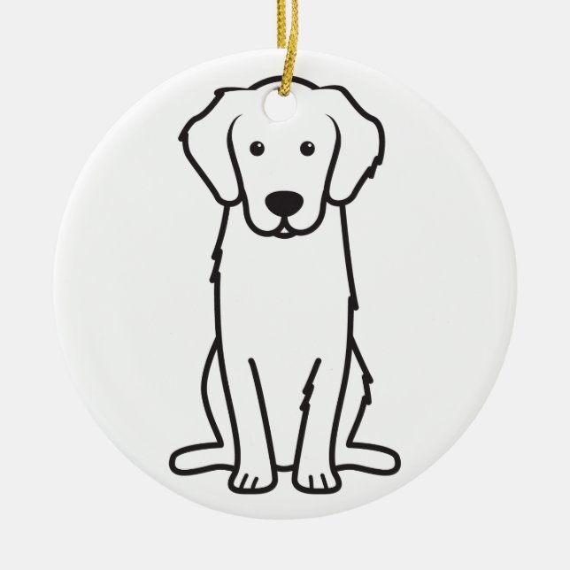 Golden Retriever Dog Cartoon Ceramic Tree Decoration (Front)