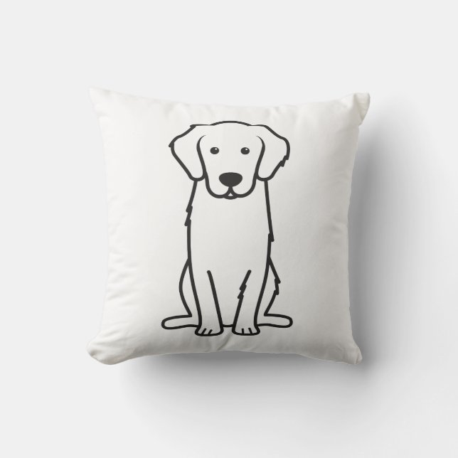 Golden Retriever Dog Cartoon Cushion (Front)