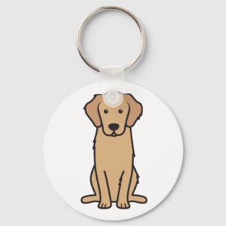 Golden Retriever Dog Cartoon Key Ring