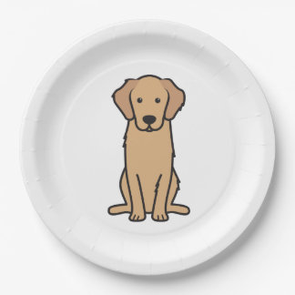 Golden Retriever Dog Cartoon Paper Plate