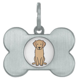 Golden Retriever Dog Cartoon Pet Name Tag