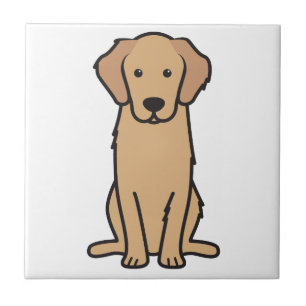 Golden Retriever Dog Cartoon Tile