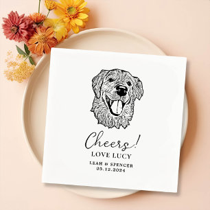 Golden Retriever Dog Cheers Custom Cocktail Napkin
