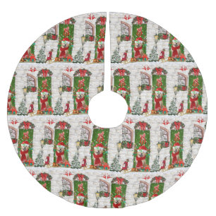 Golden Retriever Dog Christmas Brushed Polyester Tree Skirt