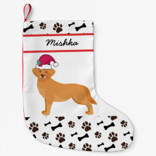 Golden Retriever Dog Christmas, Custom Dog Name Small Christmas Stocking