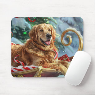 Golden Retriever Dog Christmas Festive Mouse Pad