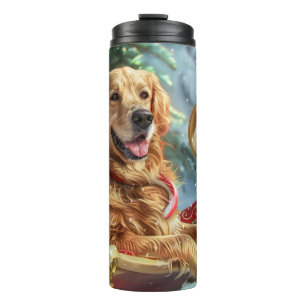 Golden Retriever Dog Christmas Festive  Thermal Tumbler