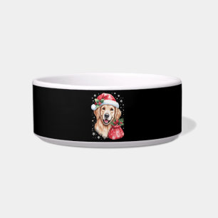 Golden Retriever Dog Christmas Light Holiday Party Bowl