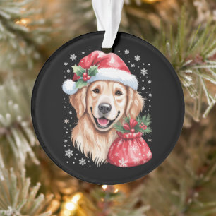 Golden Retriever Dog Christmas Light Holiday Party Ornament