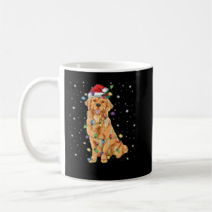 Golden Retriever Dog Christmas Lights Santa Hat Do Coffee Mug