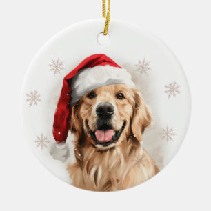 Golden Retriever Dog Christmas Personalized Ceramic Ornament