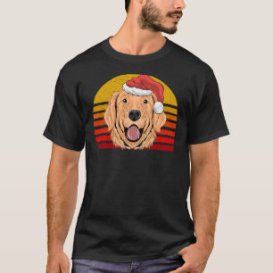 Golden Retriever Dog Christmas Retro T-Shirt