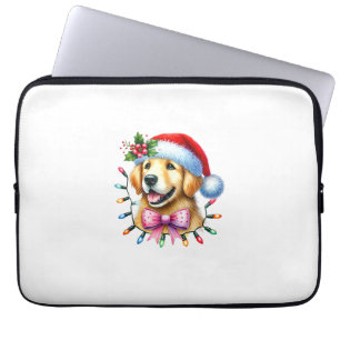 Golden Retriever Dog Coquette Bow Christmas Matchi Laptop Sleeve