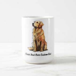 Golden Retriever Dog Create Your Own Custom Text  Coffee Mug