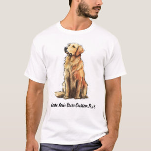Golden Retriever Dog Create Your Own Custom Text  T-Shirt