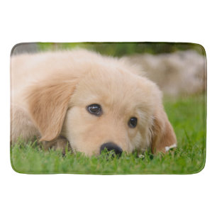 Golden Retriever Dog Cute Puppy Dreaming Meadow Bath Mat
