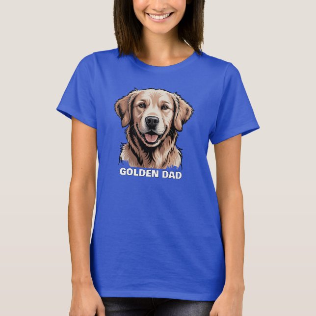 Golden Retriever Dog Dad T-Shirt – Customisable Gi (Front)