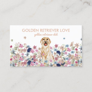 Golden Retriever Dog Drawing Business Card