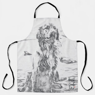 Golden Retriever Dog Drawing Father's Day Apron
