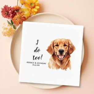Golden Retriever Dog Drawing Personalised I Do Too Napkin
