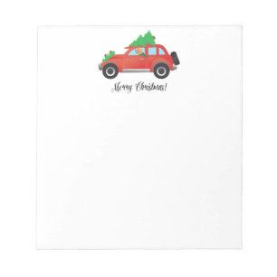 Golden Retriever Dog Driving a Car - Tree on Top Notepad