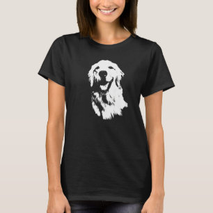 Golden Retriever Dog Face Minimalist Silhouette T-Shirt