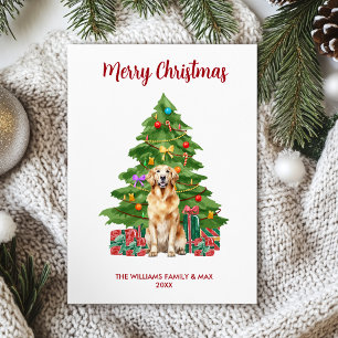 Golden Retriever Dog Family Christmas Holiday Card