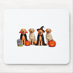 Golden Retriever Dog Ghost Mummy Pumpkin Halloween Mouse Pad