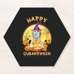 Golden Retriever Dog Gifts Ideas Halloween Paper Coaster