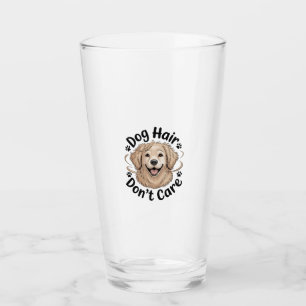 Golden Retriever Dog Hair Don't Care Funny Quote Glass