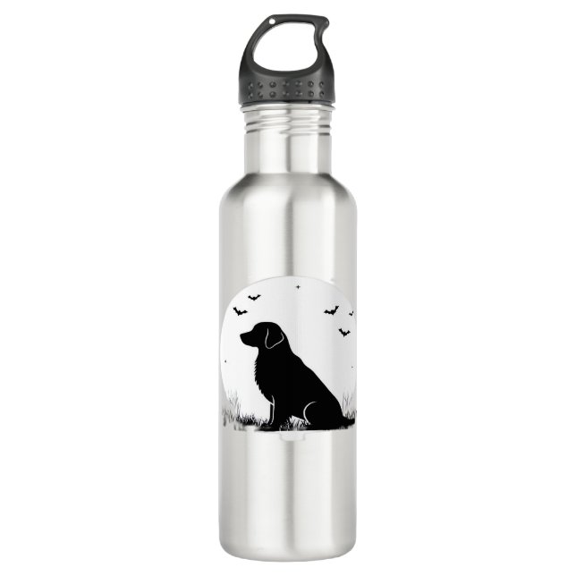 Golden Retriever Dog – Halloween Moon Silhouette O 710 Ml Water Bottle (Front)
