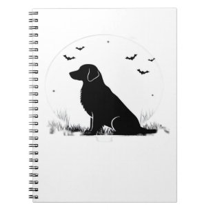 Golden Retriever Dog – Halloween Moon Silhouette O Notebook