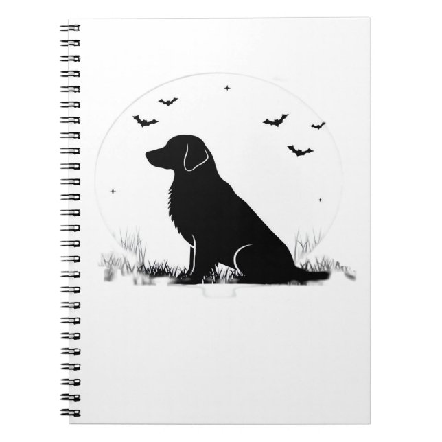 Golden Retriever Dog – Halloween Moon Silhouette O Notebook (Front)