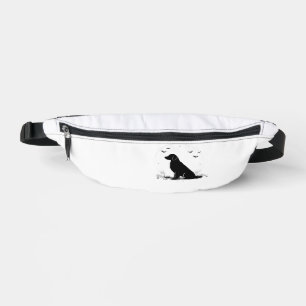 Golden Retriever Dog Halloween Moon Silhouette Ov Bum Bags