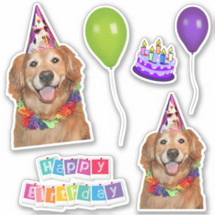 Golden Retriever Dog Happy Birthday Group