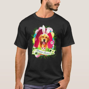 Golden Retriever Dog Happy Easter Day Egg Hunt T-Shirt