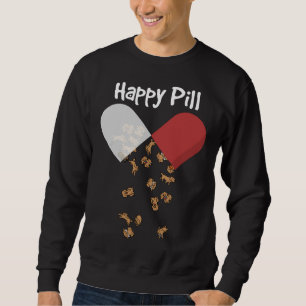 Golden Retriever Dog Happy Pill Golden Retriever M Sweatshirt
