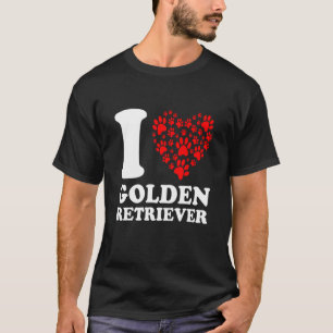 Golden Retriever Dog Heart Saying Birthday T-Shirt