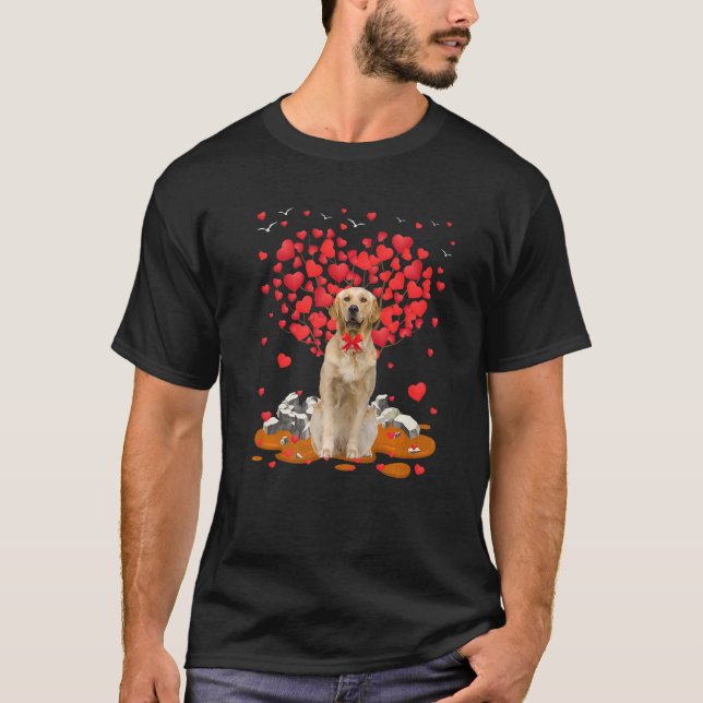 Golden Retriever Dog Heart Valentines Day Dog Dad  T-Shirt (Front)