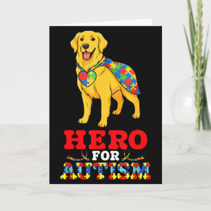 Golden Retriever Dog Hero For Autism Awareness Sup Card