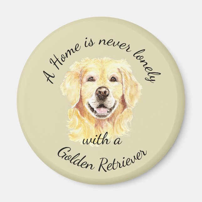 Golden Retriever Dog Home Quote Pet Animal Magnet (Front)