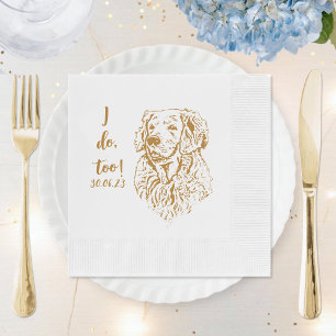 Golden Retriever Dog I Do Too Custom Cocktail Napk Napkin