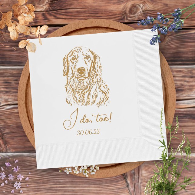 Golden Retriever Dog I Do Too Custom Cocktail Napkin (Creator Uploaded)