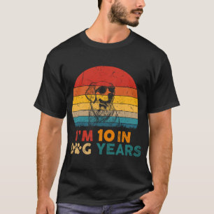 Golden Retriever Dog I'm 10 In Dog Years Funny 70t T-Shirt